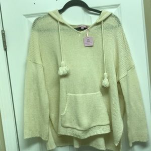 Calypso St. Barth’s Hooded Cream Cashmere Sweater